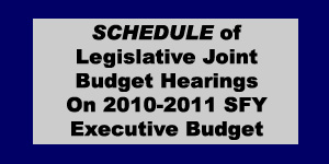 Joint Budget Hearing Schedule