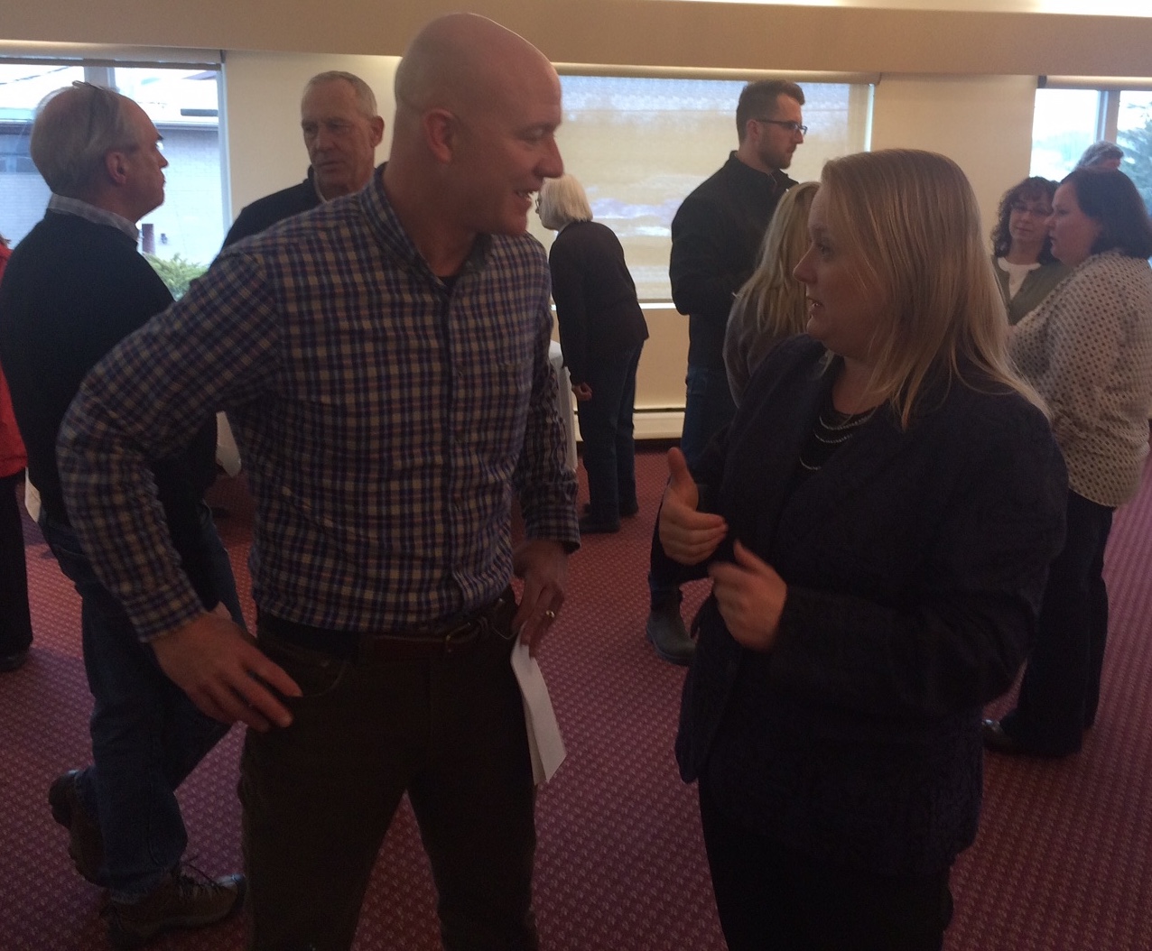 Assemblywoman Addie A.E. Jenne chats with Elliott Hillback