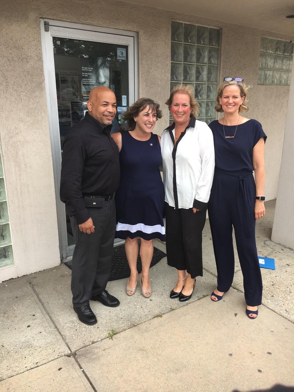 Pictured with Speaker Heastie in the first photo at YES Community Counseling Center (from left to right): Assemblymember Christine Pellegrino, YES Community Counseling Center Executive Director Jamie Bogenschultz and Nassau County Executive Laura Curran.