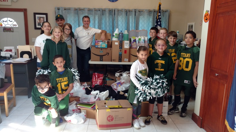 Assemblyman Curran, along with the Lynbrook Titans and Chloe’s Helpers, collected food, medical supplies, pet food, school supplies and toiletries for victims of Hurricane Florence.
