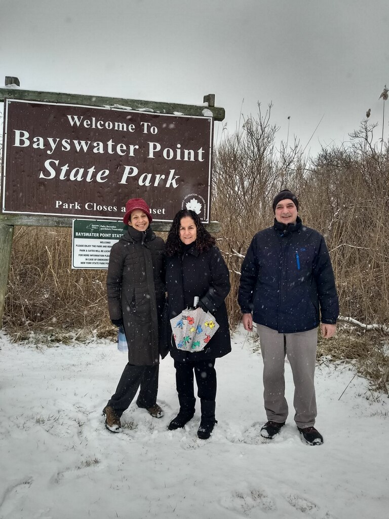 Leslie Wright, NYC Regional Director of the New York State Parks, Recreation & Historic Preservation, Assemblywoman Stacey Pheffer Amato, and Chris Cuschieri, Bayswater Point Park Director.