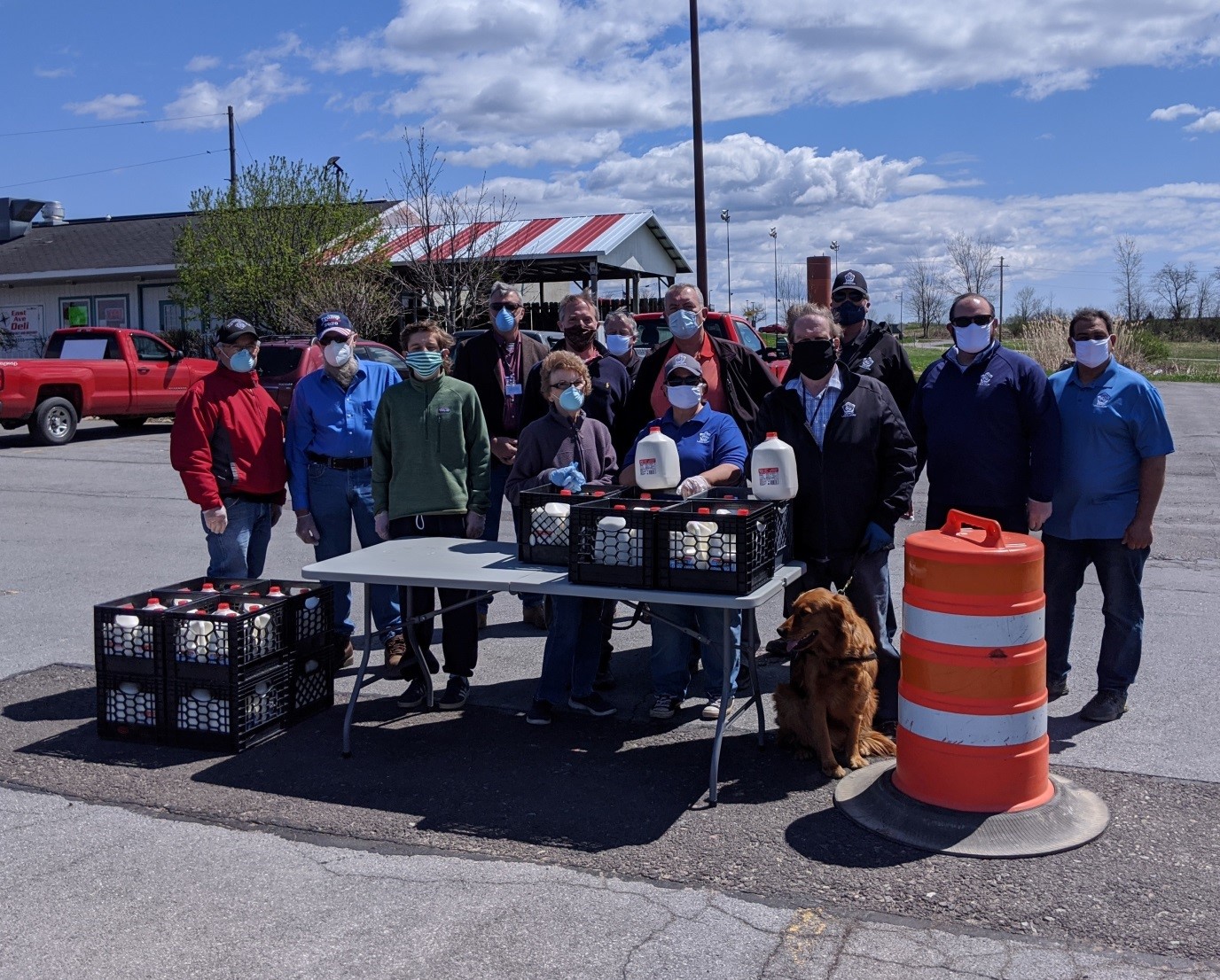 Today, we were able to give away hundreds of gallons of milk in Central Square. Thanks to everyone who came out to get milk and to everyone who helped with the event - Oswego County legislators, Town of Hastings officials and my staff.  Overall, it was a