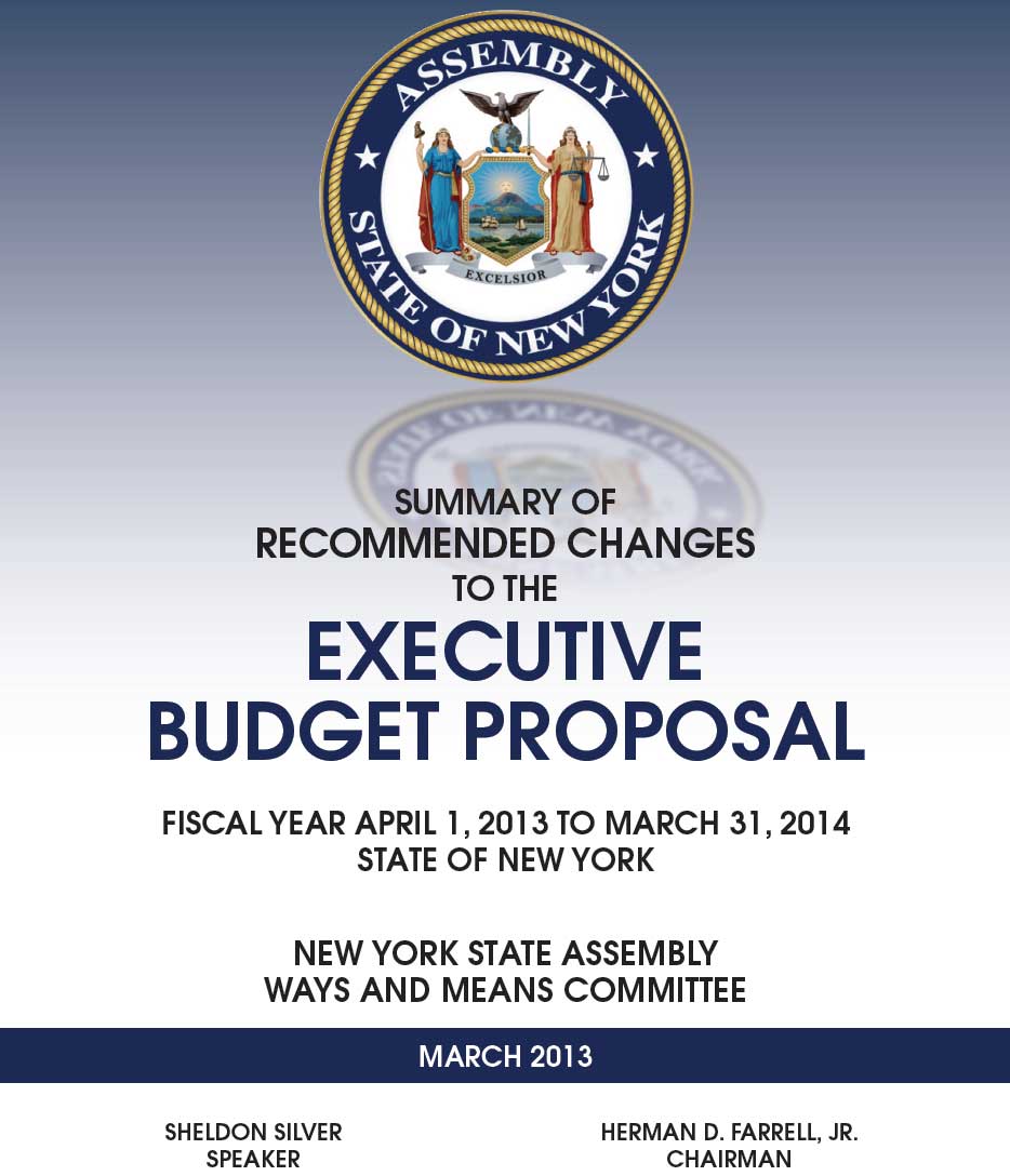 Summary of the Assembly Recommended Changes to the Executive Budget Proposal