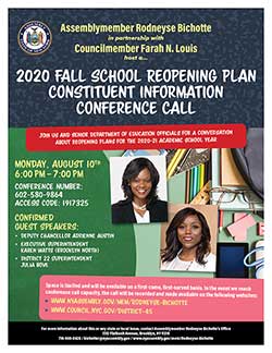 2020 Fall School Reopening Plan Constituent Information Conference Call
