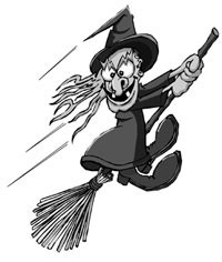 witch on broom