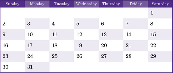 August 2009 Calendar