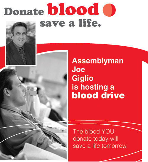 Assemblyman Joe Giglio is hosting a blood drive