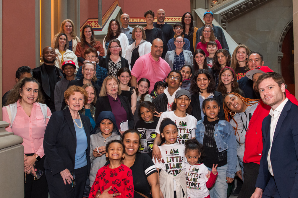 Assemblymember Jo Anne Simon with students, parents, and advocates after visiting the Assembly Floor