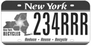 NY Recycles License Plate