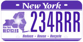 NY Recycle License Plate