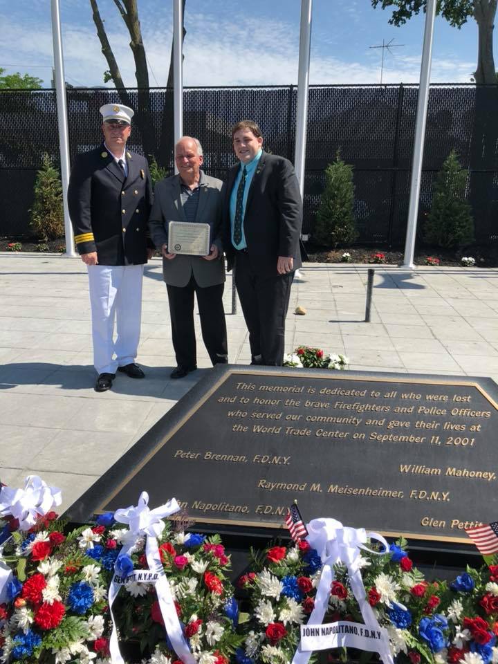 Assemblyman Doug Smith joined Islandia Mayor Al Dorman along with town and county officials at the grand opening of the Village of Islandia’s new 9/11 First Responders Memorial Park.