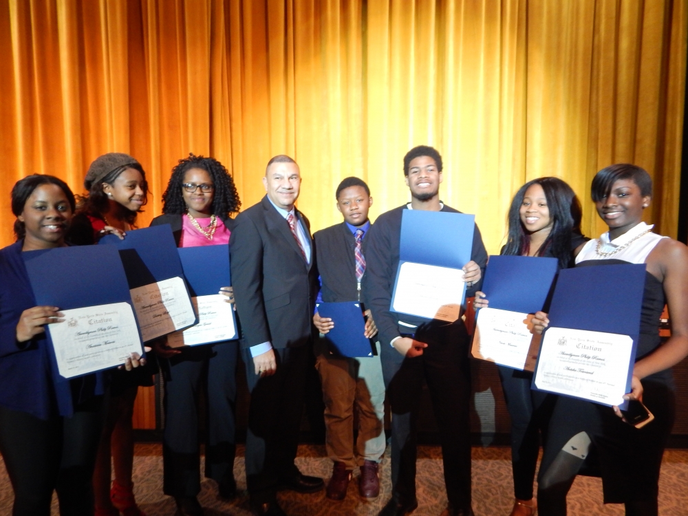 Assemblyman Phil Ramos was joined by the Herstory’s Writers Workshop and Central Islip Dynamic Dancers at the Brentwood South Middle School to commemorate the outstanding achievements of women at his