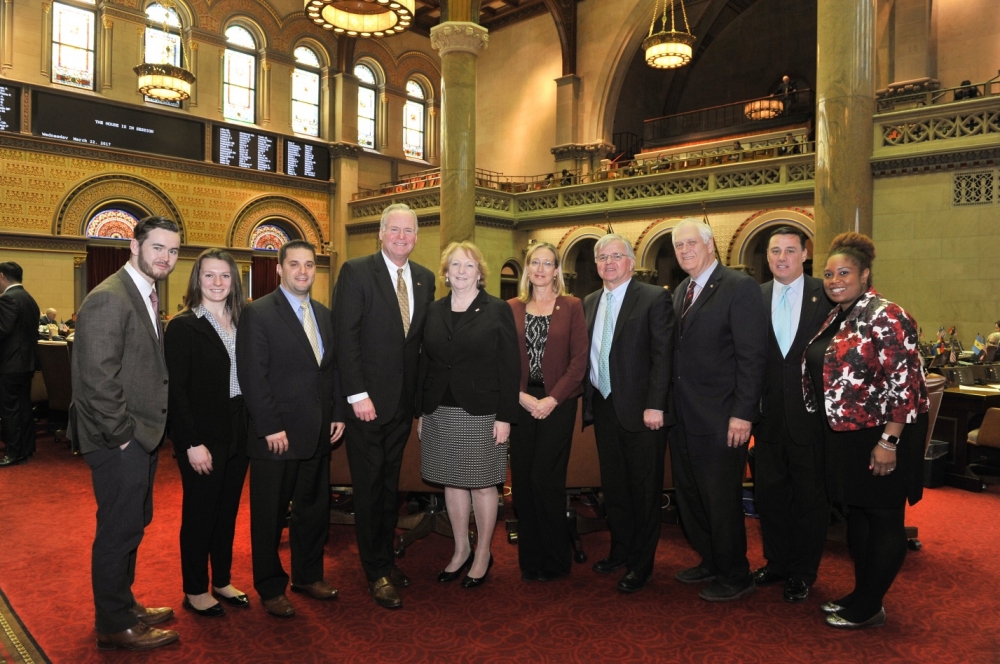 Assemblyman Fitzpatrick and colleagues welcomed local elected officials and constituents from Suffolk County. Pictured from left to right: Ryan Stanton, Chief of Staff to Leg. Sutton and Representativ