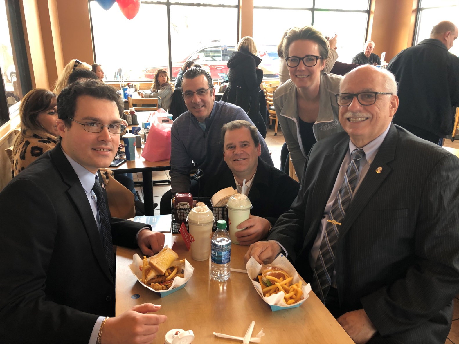 Assemblyman John Mikulin (R,C,I-Bethpage) joined (from left to right) Councilman Dennis Dunne, Jeff Pravato, receiver of taxes, Councilwoman Laura Maier and Dennis McGrath at the North Massapequa Fire