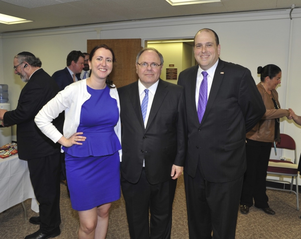 Assemblywoman Nily Rozic, Ambassador Dani Dayan, and Assemblyman Michael Simanowitz, at the Ambassador's welcome reception.