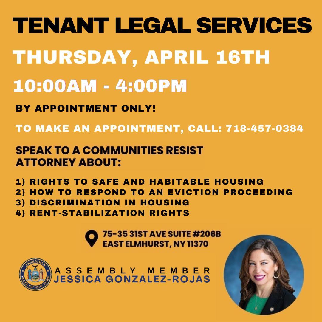 Tenant Legal Services -  April 16, 2026