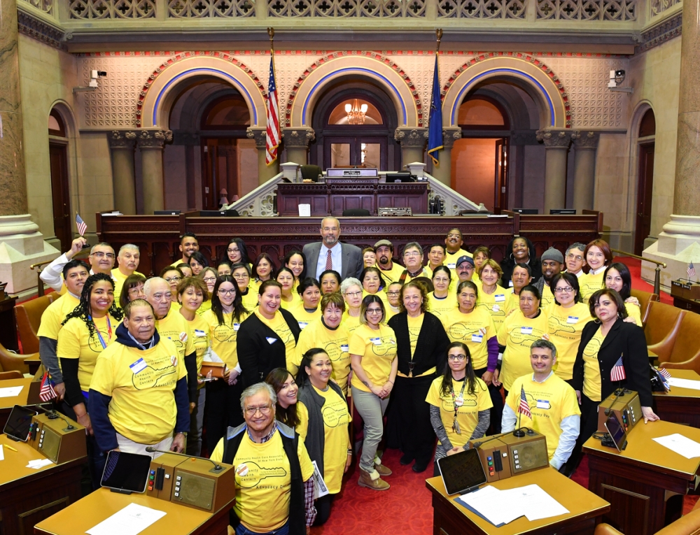 Assemblyman Aubry and his constituents from Plaza del Sol in the NYS Assembly Chamber, Albany New York State Assembly