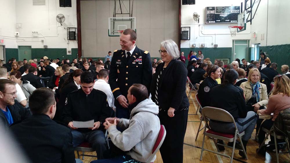 Assemblywoman Weinstein was on hand as Cadets from West Point Military Academy practiced conversational Russian with members of the Shorefront Y.