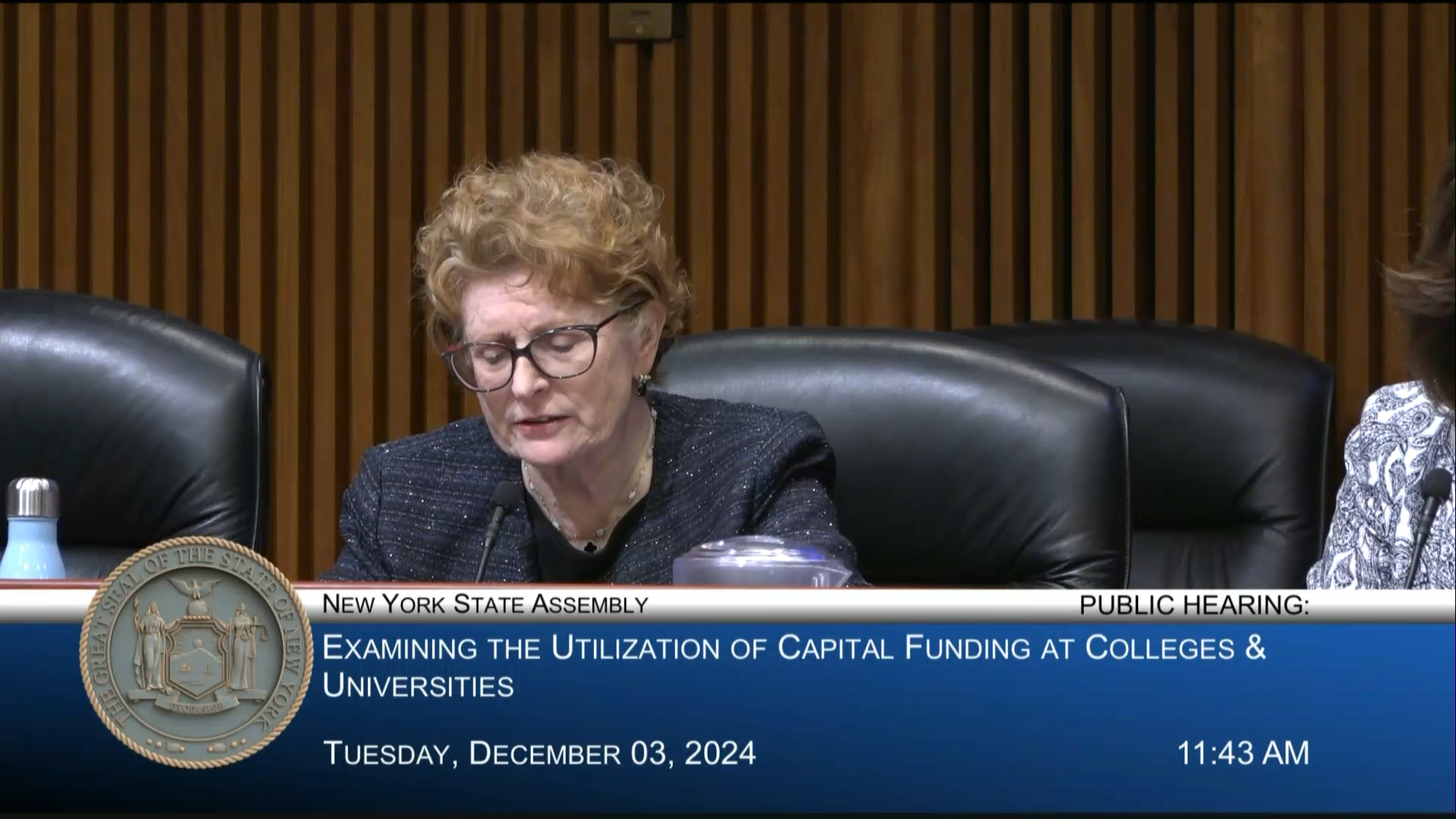 Commission on Independent Colleges and Universities Official Testifies during Hearing on Utilization of Capital Funding at Colleges and Universities