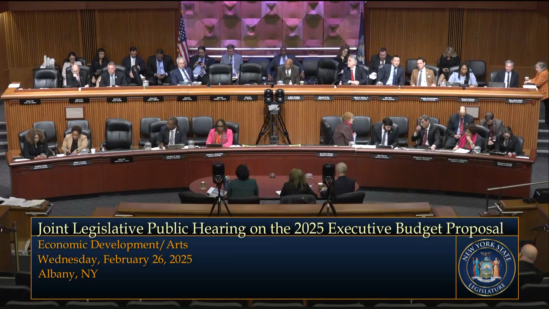 Commissioners Testify During a Joint Budget Hearing on Economic Development