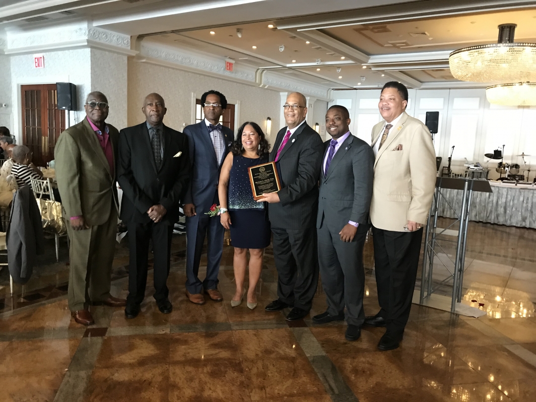 Pictured standing with award recipient, Michael Hardy, Counsel to the National Action Network, Assemblymember Al Taylor attended the National Association for the Advancement of Colored People’s (
