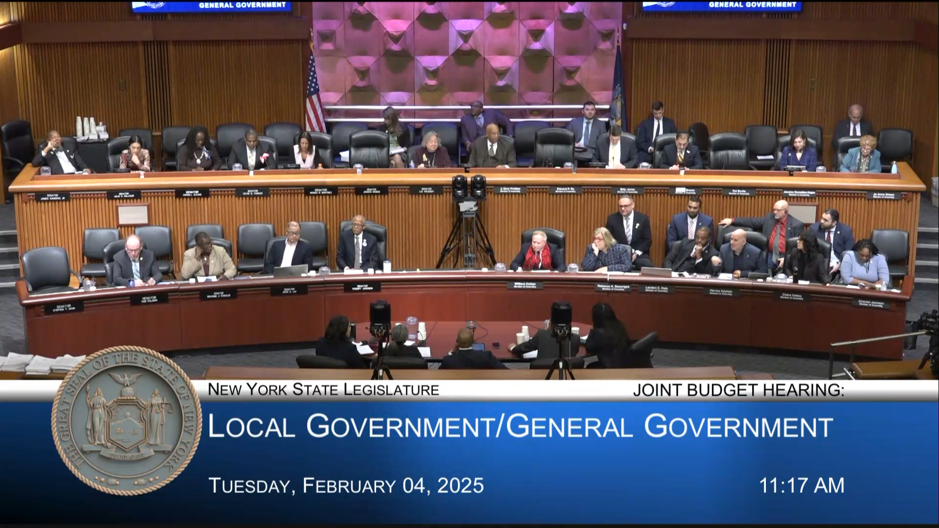 Mayor of NY Testifies During a Joint Budget Hearing on Local/General Government