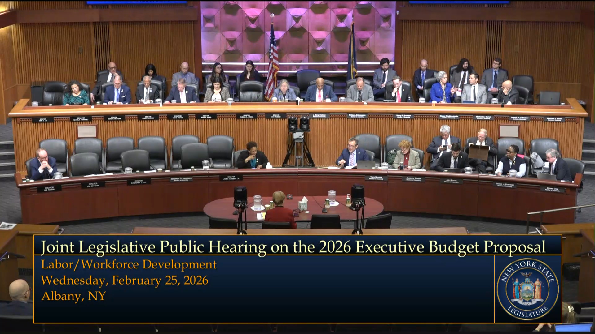 NYS Labor Commissioner Testifies During Joint Budget Hearing on Labor and Workforce Development