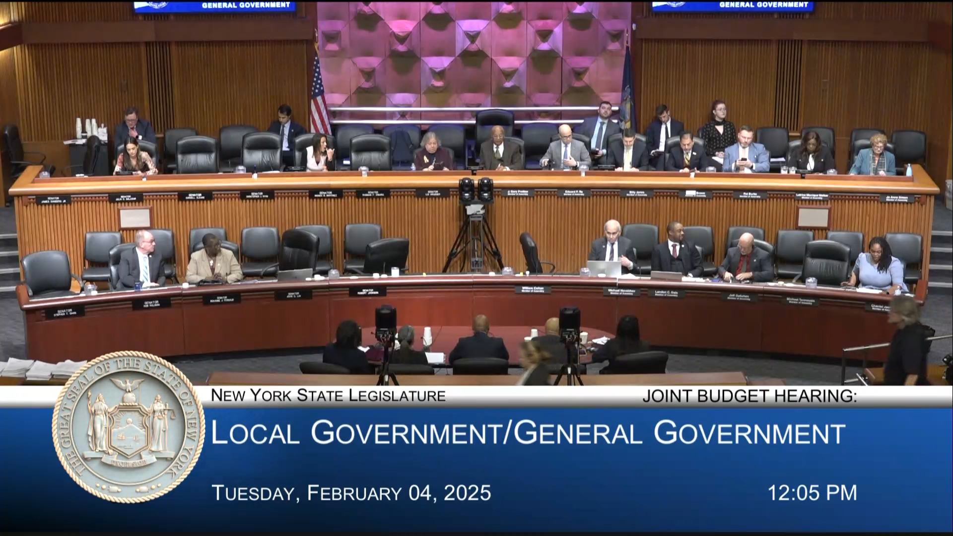 Mayor of NY Testifies During a Joint Budget Hearing on Local/General Government