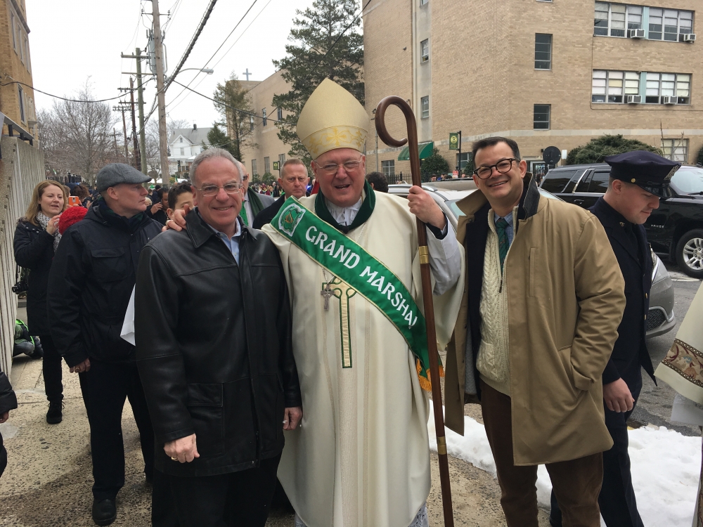 Assemblyman Dinowitz, Cardinal Dolan, and Council Member Cohen at the St. Patrick's Day Parade in Woodlawn Saturday March 18th.