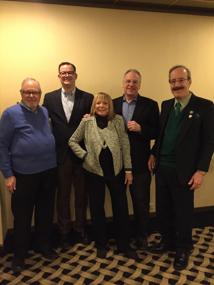 Len Daykin, Council Member Cohen, Judy Sonett, Assemblyman Dinowitz and Congressman Engel pictured at the Whitehall Sunday March 19th.