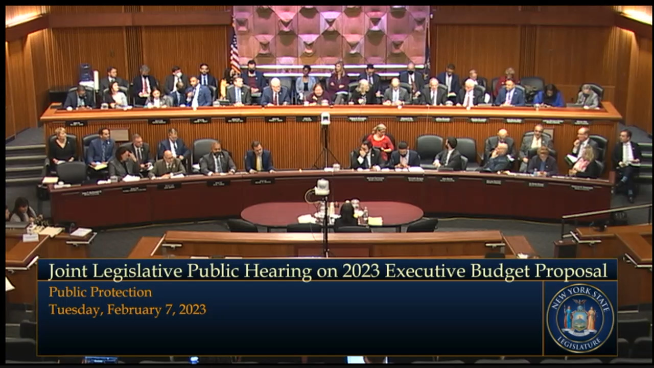 Chief Administrative Judge Testifies During a Budget Hearing on Public Protection