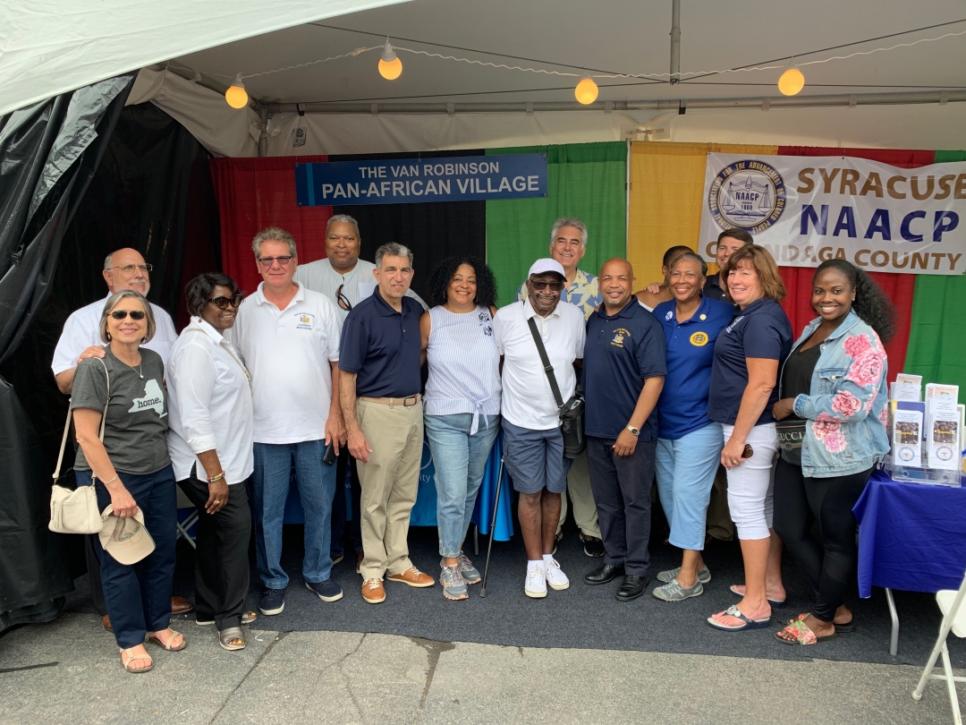 Speaker Heastie with members of the Assembly Majority at the NAACP Onondaga County booth at the New York State Fair.