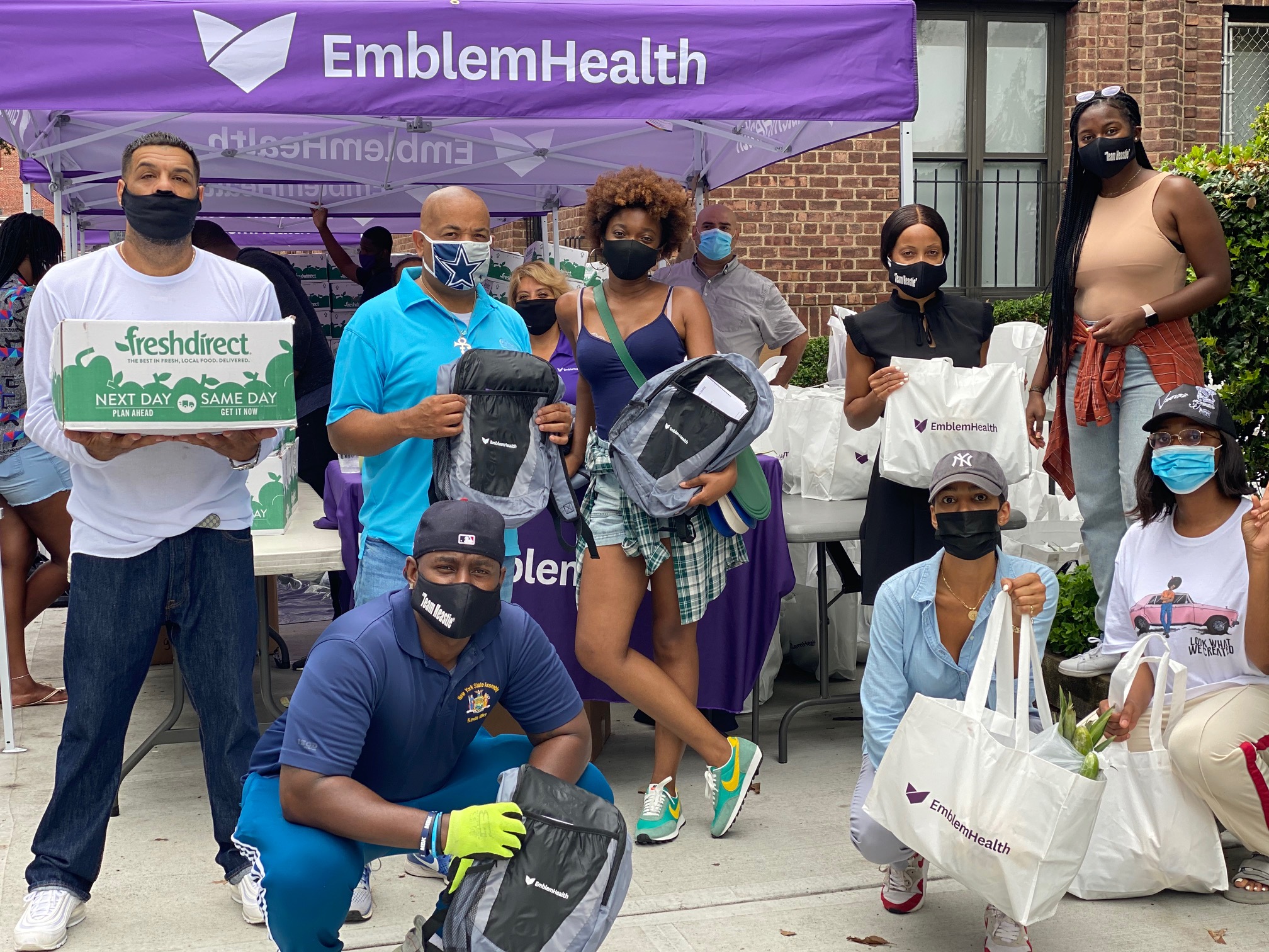 In partnership with Emblem Health, #TeamHeastie hosted a back to school event for the 83rd district, giving book bags, school supplies, and COVID-19 information to families.
