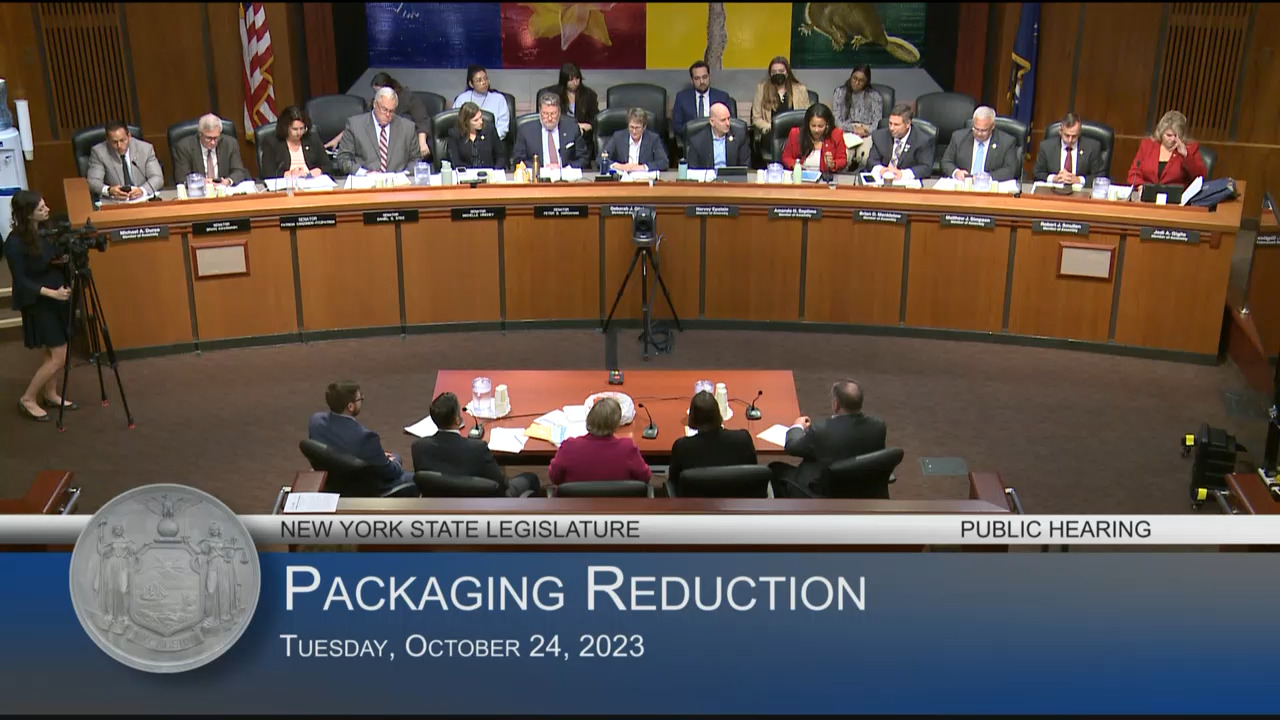 Advocates Testify at a Joint Legislative Hearing Examining Packaging Reduction in New York