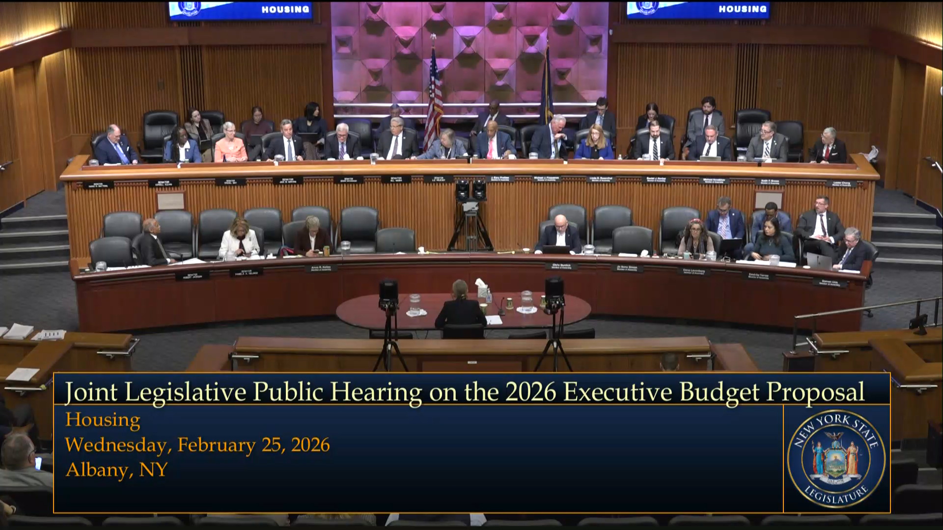 NYS Homes & Community Renewal Commissioner Testifies During Joint Budget Hearing on Housing