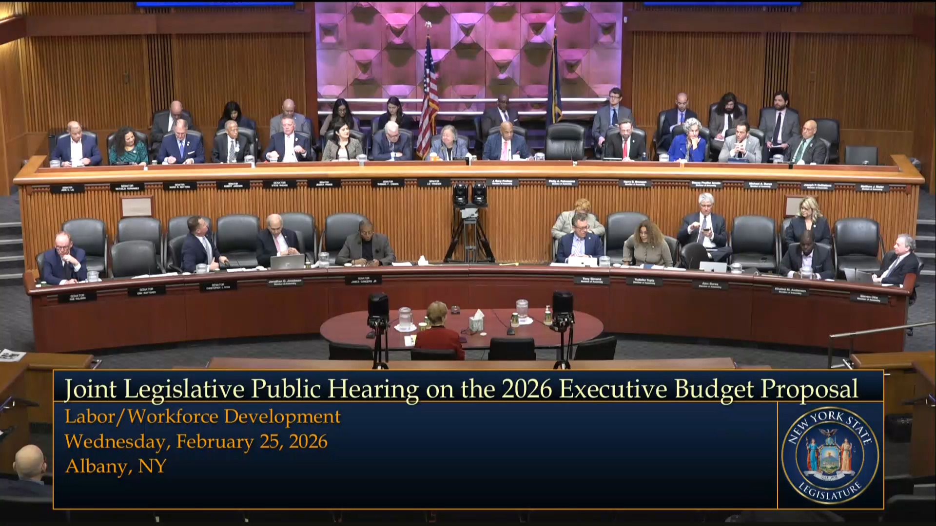 NYS Labor Commissioner Testifies During Joint Budget Hearing on Labor and Workforce Development