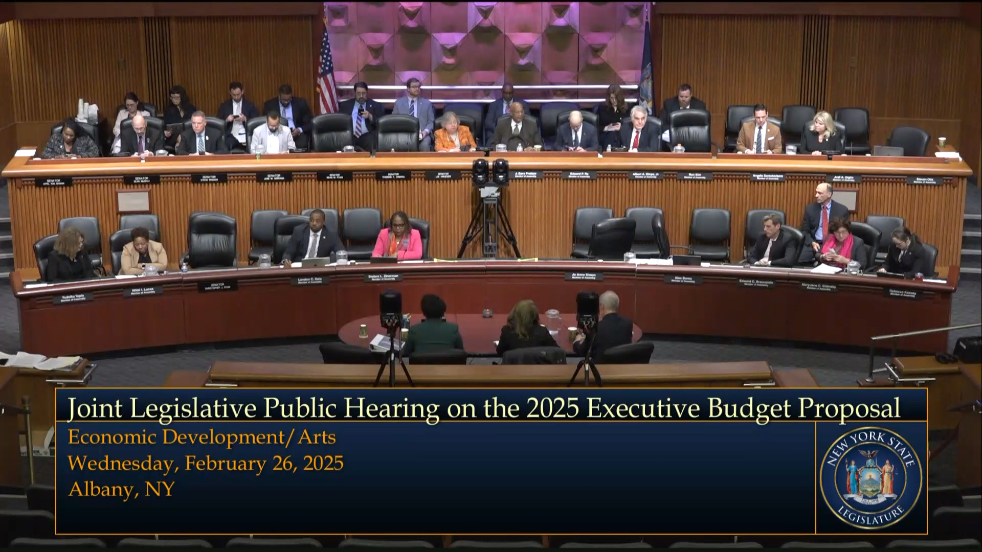 Economic Development Commissioner Testifies During a Joint Budget Hearing on Economic Development