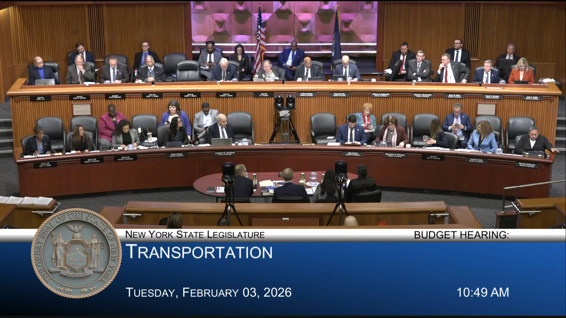 MTA Chairman Testifies During a Joint Budget Hearing on Transportation