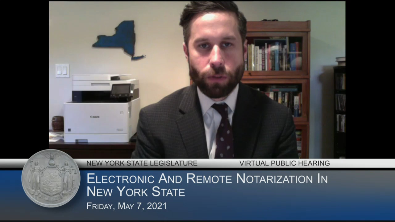 Zebrowski Hears Testimony During a Public Hearing on Electronic and Remote Notarization