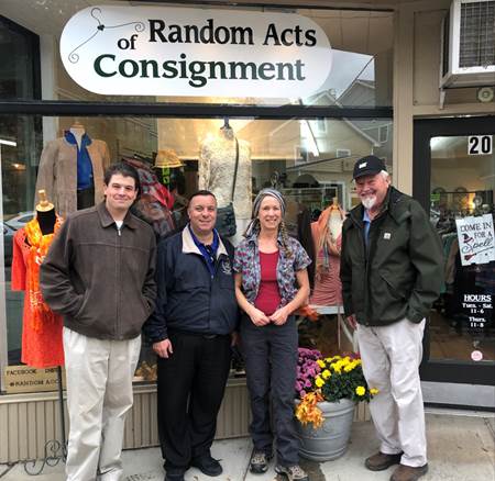Brabenec visits Random Acts of Consignment, a consignment shop on Main Street in Florida owned by Cheryl and Doug Petersen, who were farmers before opening up the shop in their retirement.