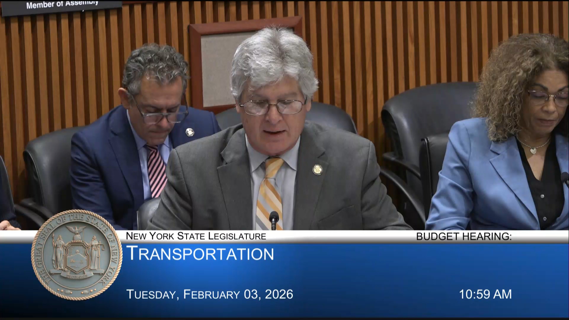 MTA Chairman Testifies During a Joint Budget Hearing on Transportation