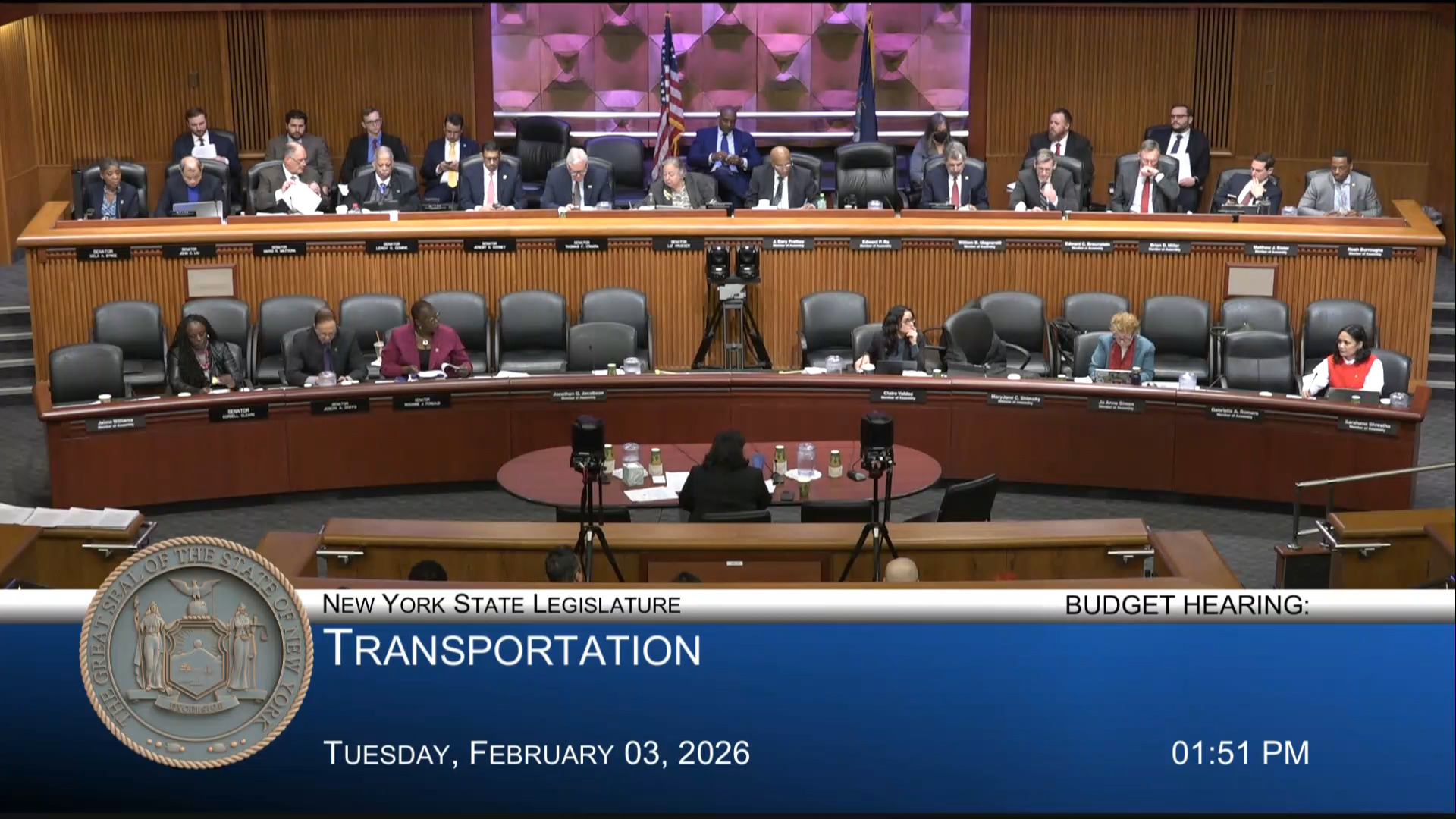 DOT Commissioner Testifies During a Joint Budget Hearing on Transportation
