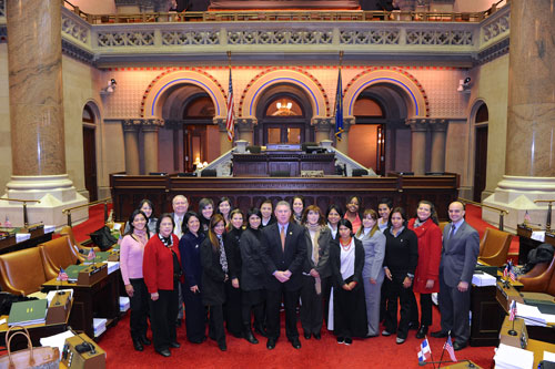 Assemblymember John McDonald with visitors from Central and South America as part of the Department of State's International Visitor Leadership Program.