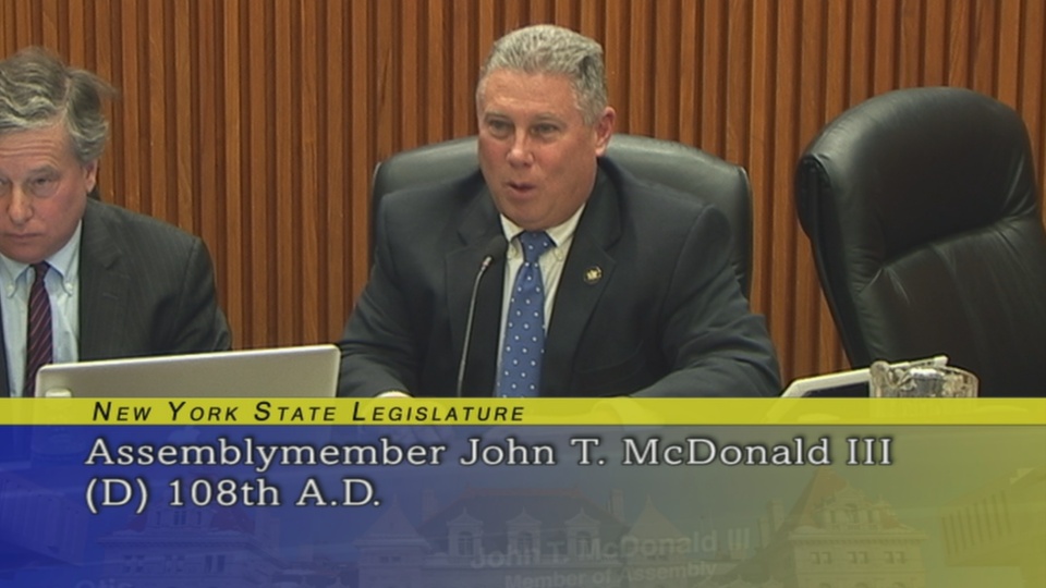 Assemblymember McDonald questions Steven J. Acquario, Executive Director NYS Association of Counties