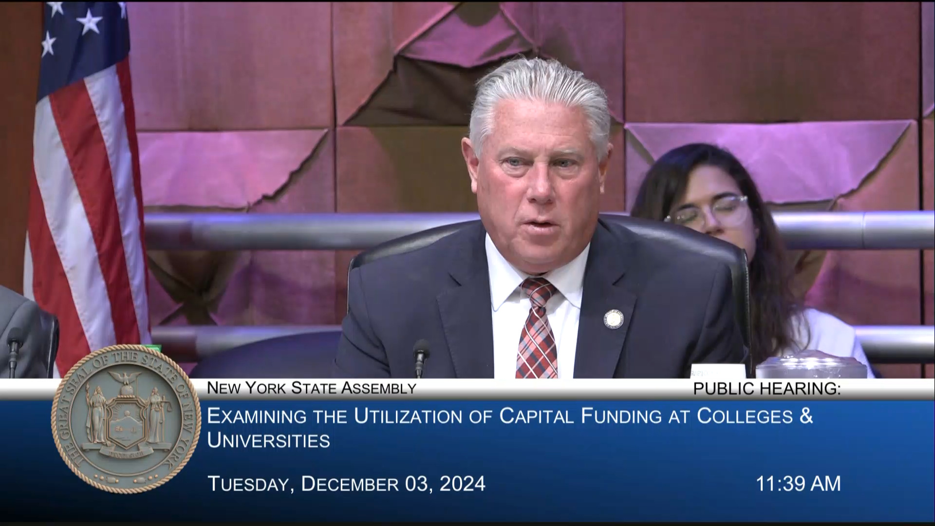 Commission on Independent Colleges and Universities Official Testifies during Hearing on Utilization of Capital Funding at Colleges and Universities