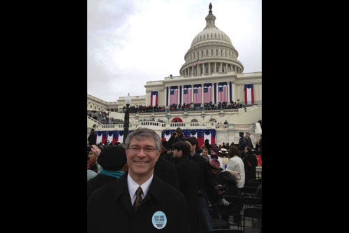 Assemblyman Phil Steck attends the re-inauguration of President Barack Obama in Washington D.C. on January 21, 2013.