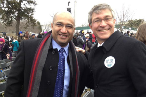 Assemblymember Phil Steck and Albany County District Attorney David Soares at the Second Inauguration of President Barack Obama.