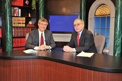 Assemblymember Phil Steck interviews Gary Striar, the Chief Executive Officer of the American Red Cross Northeastern New York Chapter on his TV Show, Assembly Update.