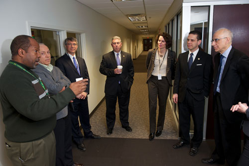 Assemblymember Phil Steck tours The College of Nanoscale Science and Engineering with Assemblymembers Fahy, McDonald and Santabarbara.