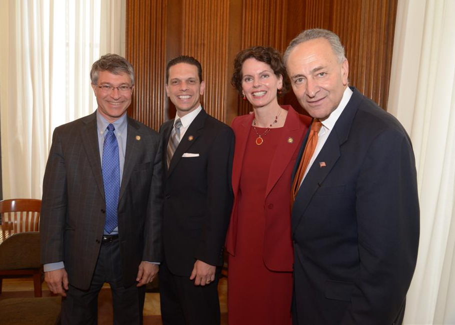 Assemblymembers Phil Steck, Angelo Santabarbara and Pat Fahy meet with Senator Chuck Schumer.